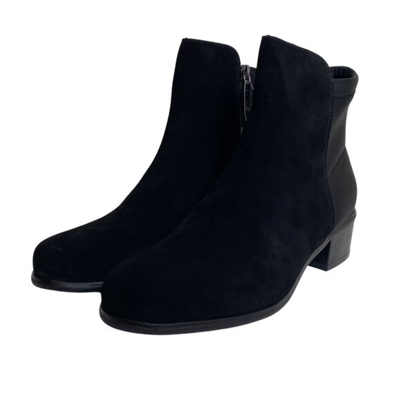 AquaDiva Women'sl Leather and Neoprene Water Resistant Ankle Boots Size 10 - Picture 3 of 11